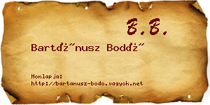 Bartánusz Bodó névjegykártya